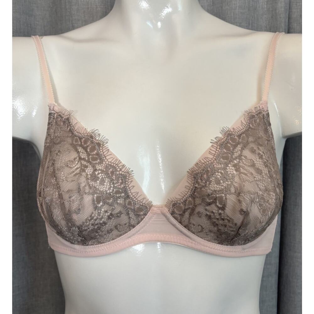 Free People Intimately Pink Layers Lace Nude Color Bra Size 32C